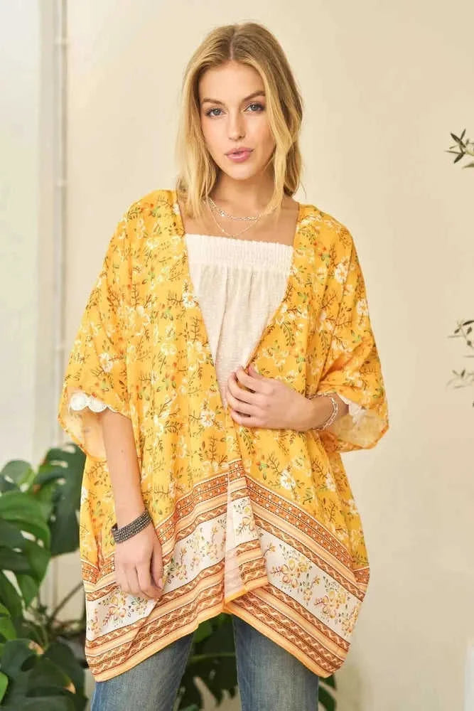 Davi & Dani Floral Kimono Cover Up - Short Sleeve Loose Fit Eco My Home  Salty Season LLC ecomyhome.store United States