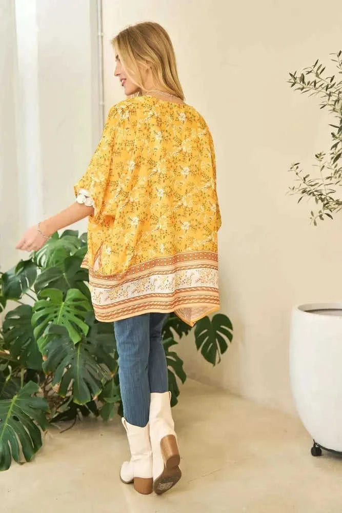 Davi & Dani Floral Kimono Cover Up - Short Sleeve Loose Fit Eco My Home  Salty Season LLC ecomyhome.store United States