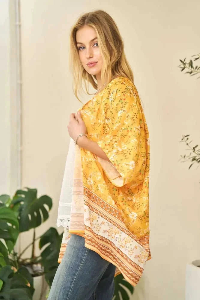 Davi & Dani Floral Kimono Cover Up - Short Sleeve Loose Fit Eco My Home  Salty Season LLC ecomyhome.store United States