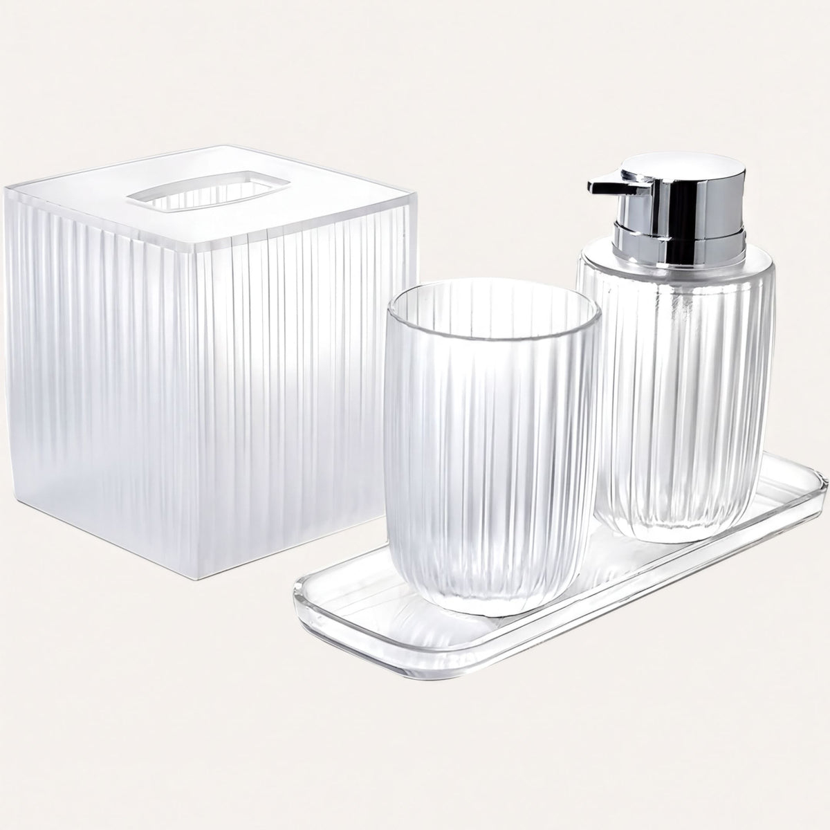 Acrylic Bathroom Set – Shirah, 4 Piece