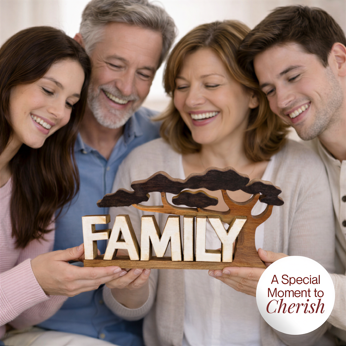 Wooden Family Plaque – Forever Family, Acacia