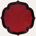 Beaded Placemats – Handmade Red Black Dining Table Mats, 14 Inch Heat Resistant