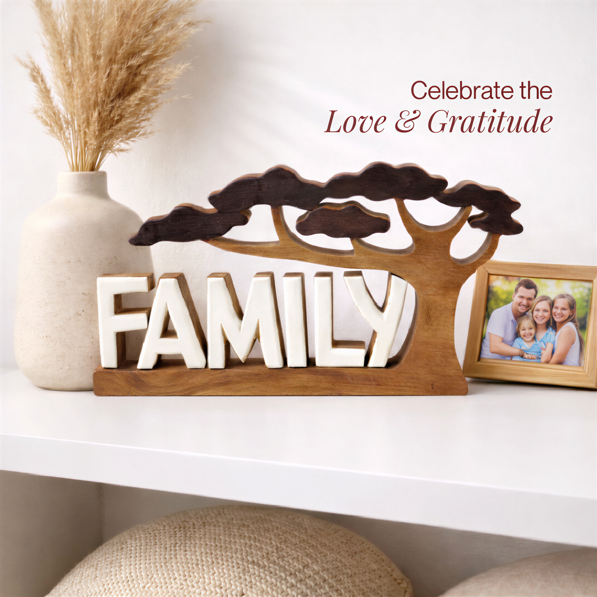 Wooden Family Plaque – Forever Family, Acacia