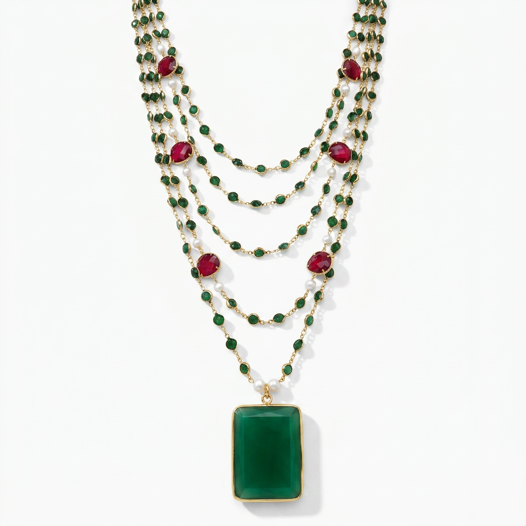 Worthy Crystal Multi-Strand Pendant Necklace