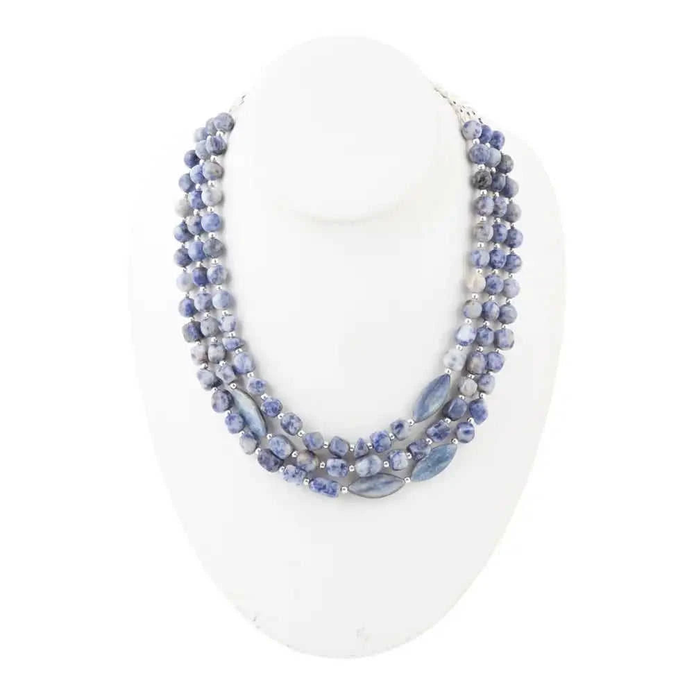 Denim Kyanite Blue Lapis Sterling Silver Strand Necklace Eco My Home Necklaces Barse Jewelry ecomyhome.store United States