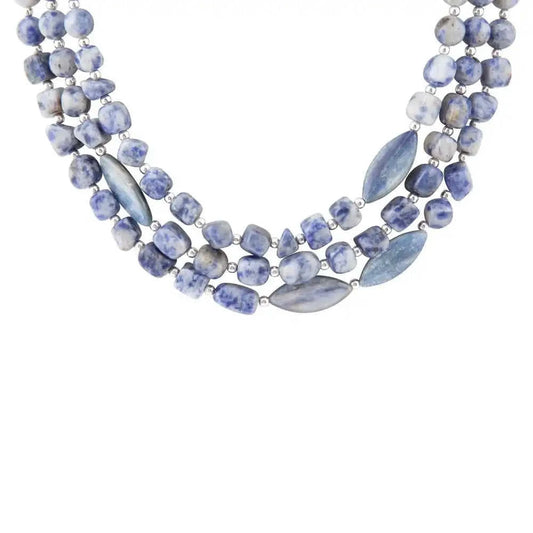 Denim Kyanite Blue Lapis Sterling Silver Strand Necklace Eco My Home Necklaces Barse Jewelry ecomyhome.store United States