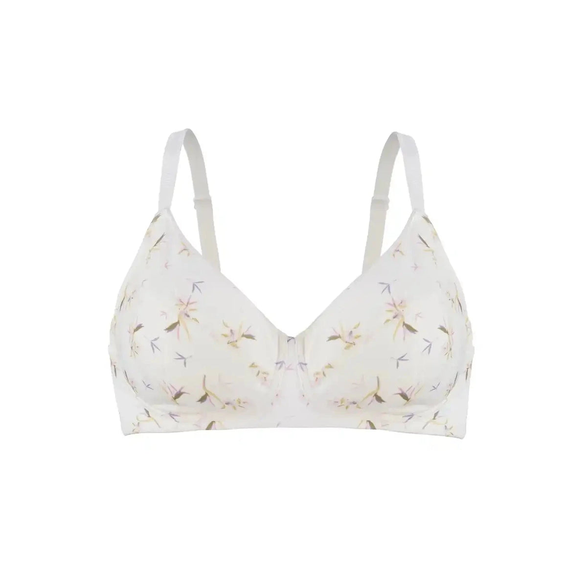 Ditsy Floral - Silk & Organic Cotton Smooth Wireless Bra Eco My Home Bras Salty Season LLC ecomyhome.store United States