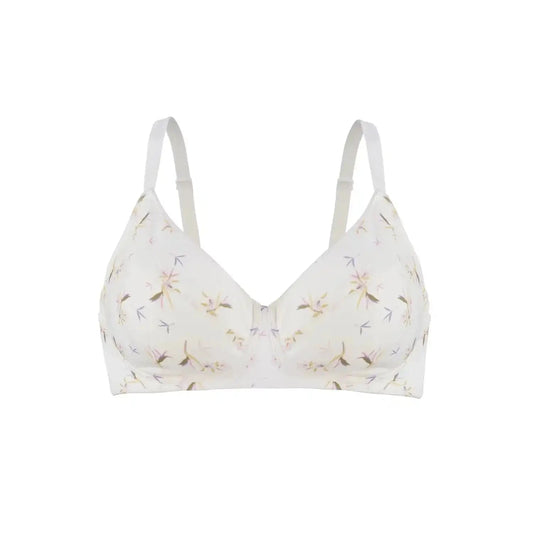 Ditsy Floral - Silk & Organic Cotton Smooth Wireless Bra Eco My Home Bras Salty Season LLC ecomyhome.store United States