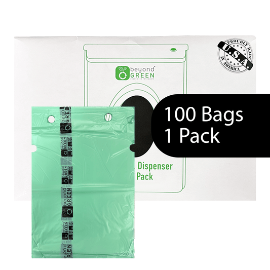 Dog Waste Station Bags – Single-Pull Refill 9" x 13" | Park Dispenser Compatible | Made in USA | beyondGREEN