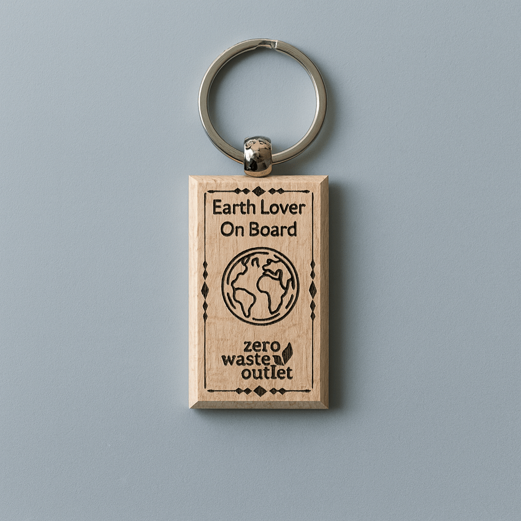 "Don't Forget Reusable Bags" Wooden Keychain