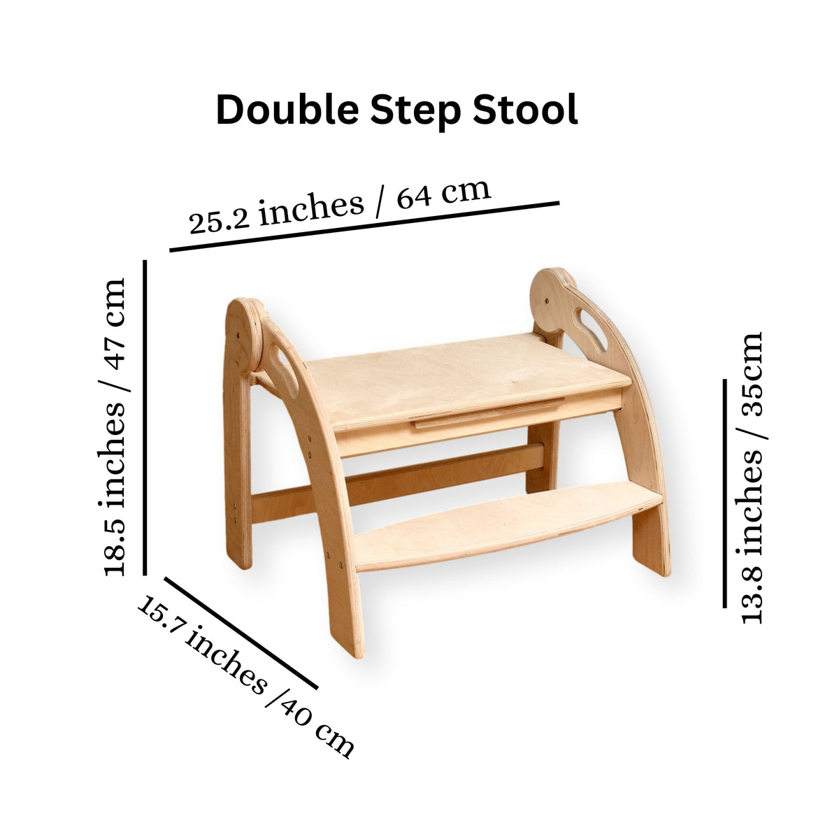 Twin Toddler Step Stool – Foldable Wooden Kitchen Helper