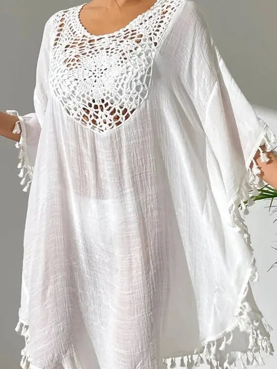 Tassel Cutout Cover-Up Dress for Effortless Summer Style