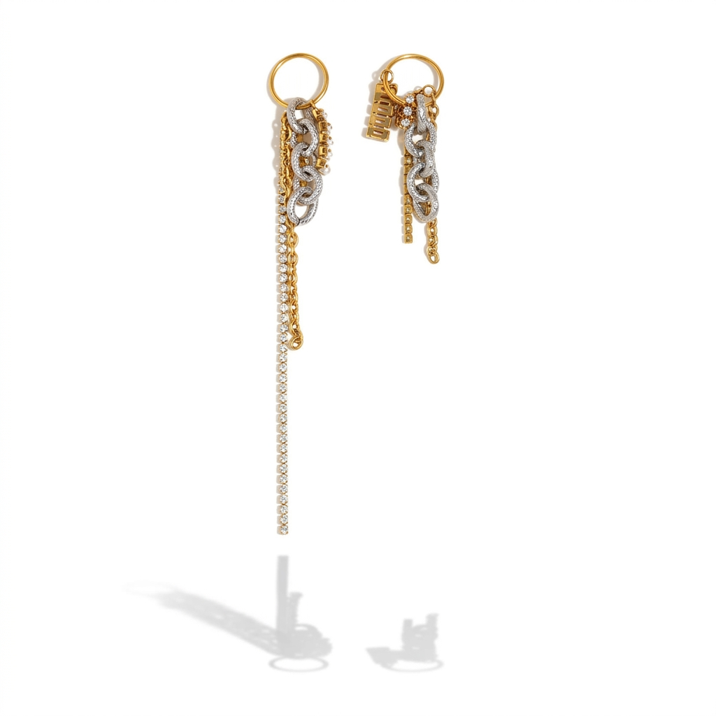 Audacious Mixed Metal Chain Studs