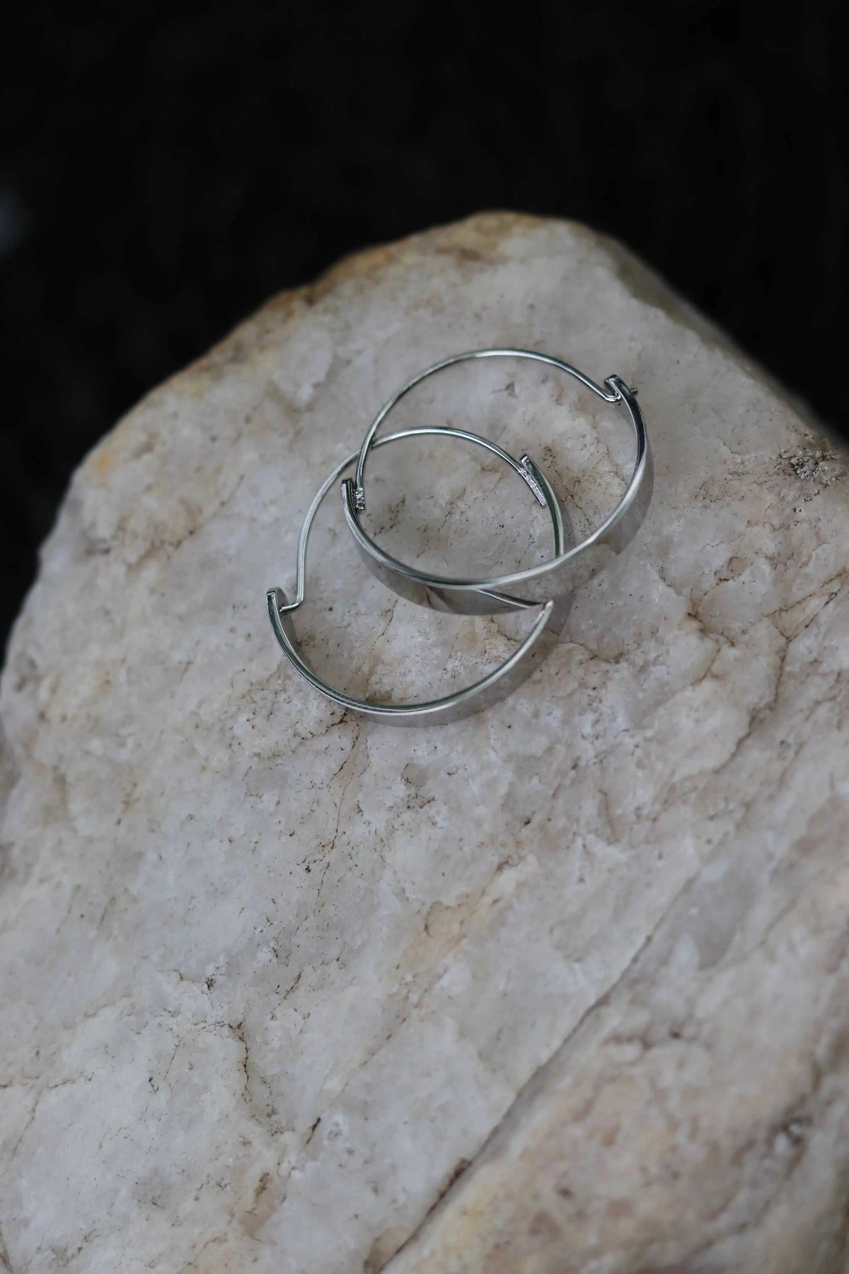 Edge Hoops Earrings - Water Proof (Silver and Gold) Eco My Home  cedarandcypress ecomyhome.store United States