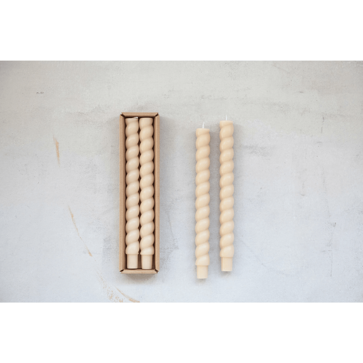 Unscented Tapered Twist Candles, Set of 2 (3 Color Options)
