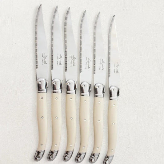 Laguiole Ivory Knives Cutlery Set in Presentation Box, Set of 6