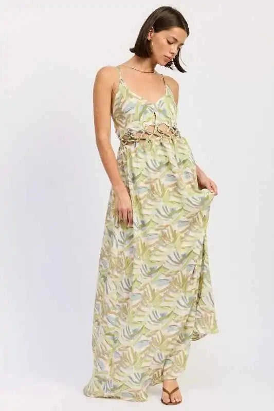Floral Open‑Back Maxi Dress Eco My Home Dress Salty Season LLC ecomyhome.store United States