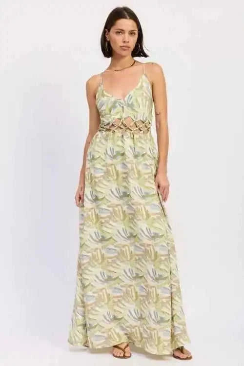Floral Open‑Back Maxi Dress Eco My Home Dress Salty Season LLC ecomyhome.store United States
