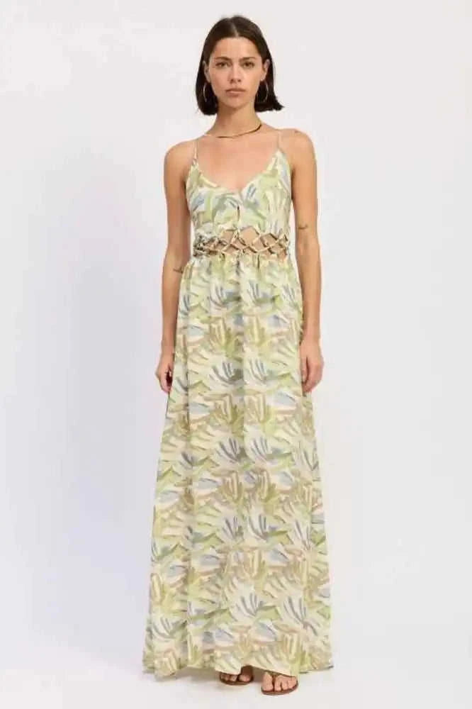 Floral Open‑Back Maxi Dress Eco My Home Dress Salty Season LLC ecomyhome.store United States