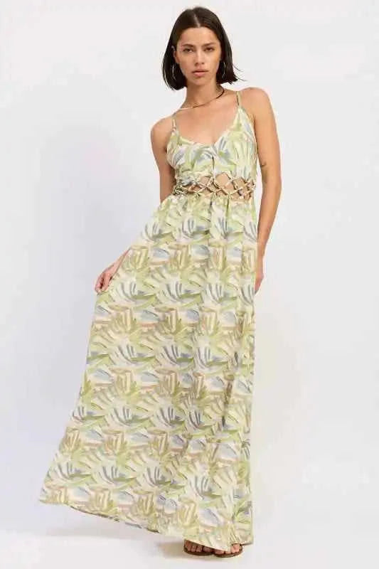 Floral Open‑Back Maxi Dress Eco My Home Dress Salty Season LLC ecomyhome.store United States