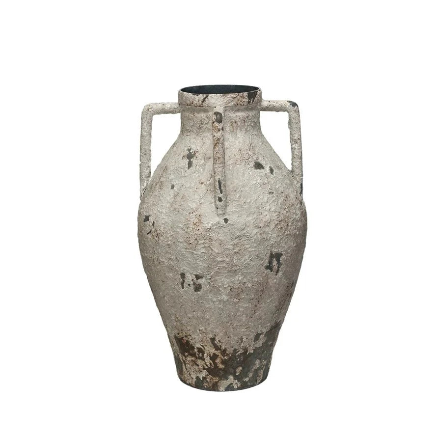 Found Metal Urn with Handles – Vintage-Inspired