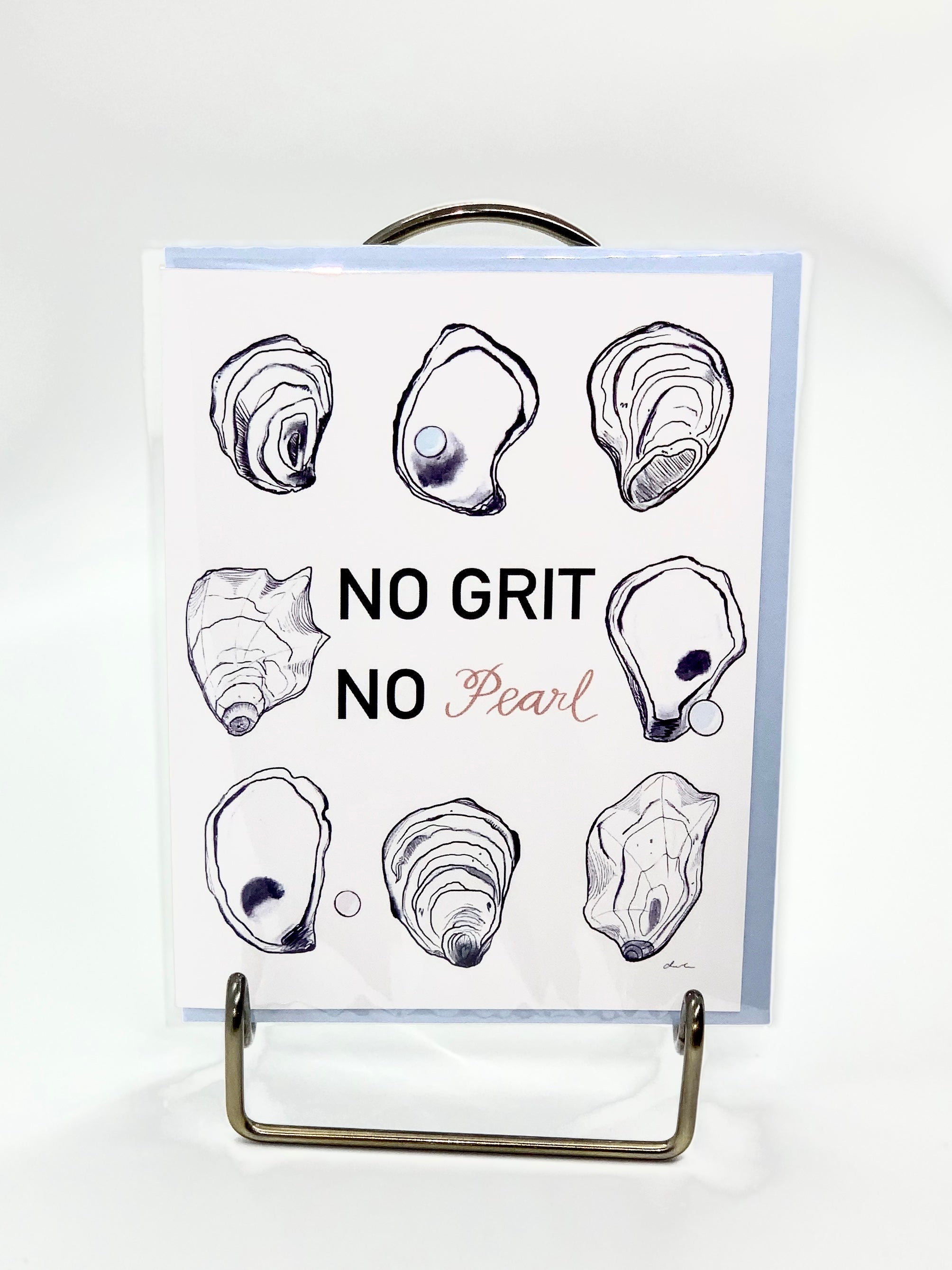 No Grit No Pearl Greeting Card