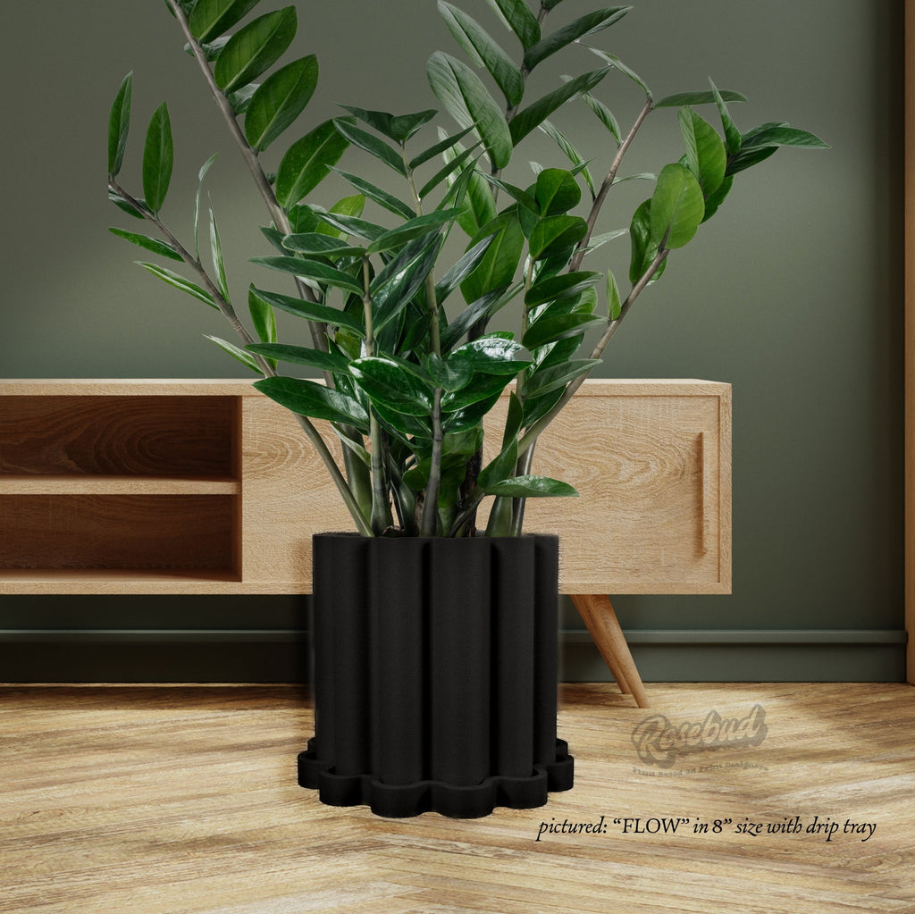 Funky Flow Planter with Drainage and Unique Tray