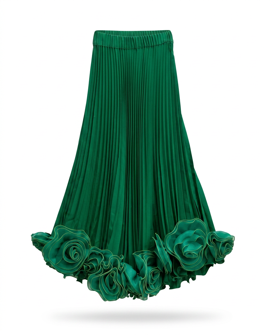 Radiant Pleated Floral Maxi Skirt