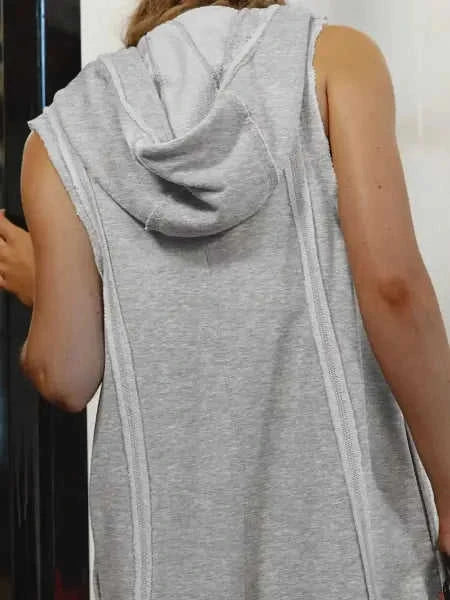 Half Zipped Hooded Sleeveless Romper Eco My Home Romper Salty Season LLC ecomyhome.store United States