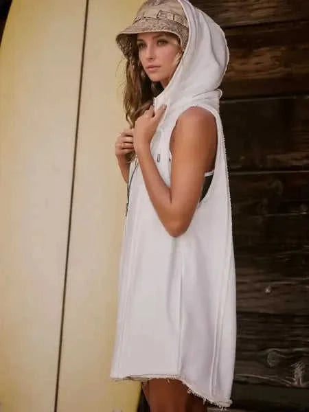 Half Zipped Hooded Sleeveless Romper Eco My Home Romper Salty Season LLC ecomyhome.store United States