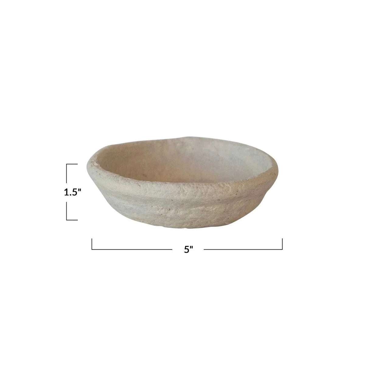 Handmade Paper Mache Small Bowl Eco My Home Decorative Bowls White Cliff Studio ecomyhome.store United States