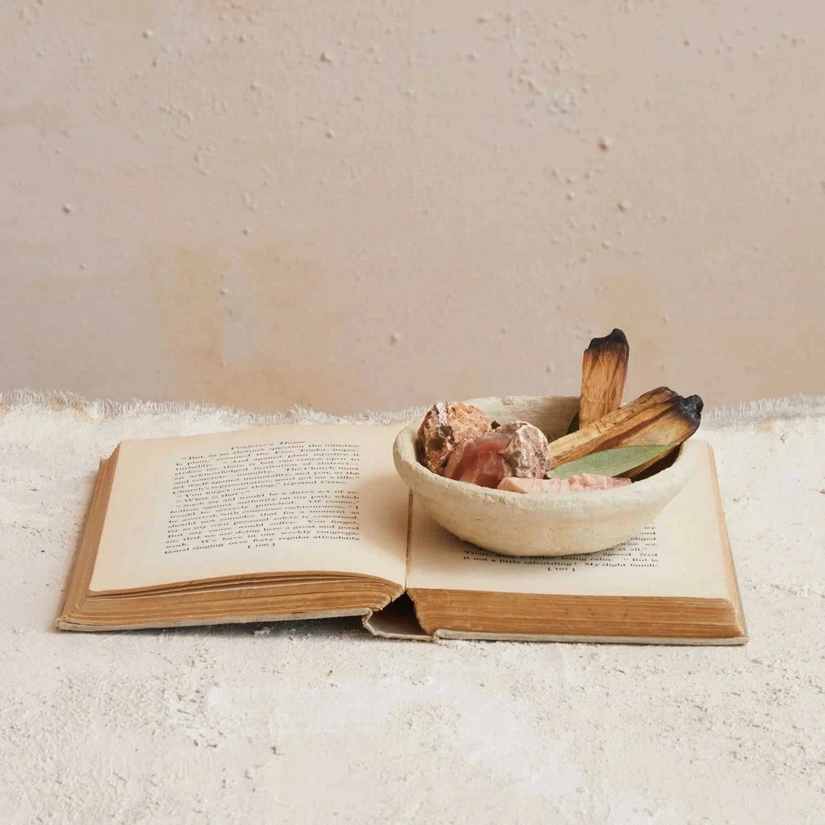 Handmade Paper Mache Small Bowl Eco My Home Decorative Bowls White Cliff Studio ecomyhome.store United States