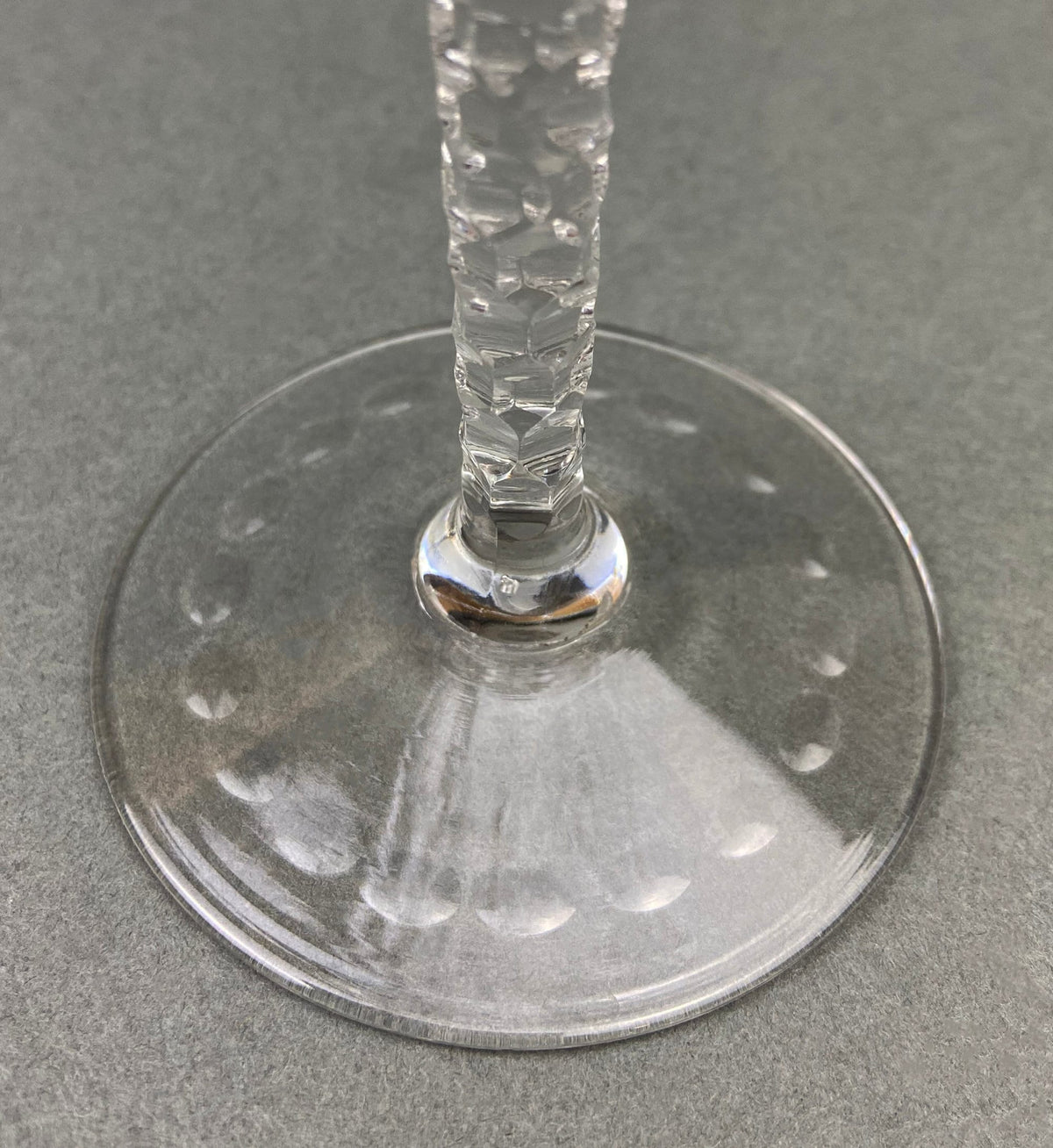Vintage Cut Crystal Wine Goblets, Daisy Garland Motif, Set of Ten