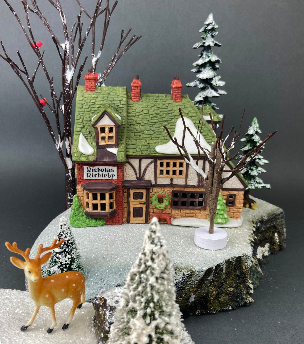 Christmas Village House by Department 56 -  New England Village Series Illuminated Nicholas Nickleby Cottage