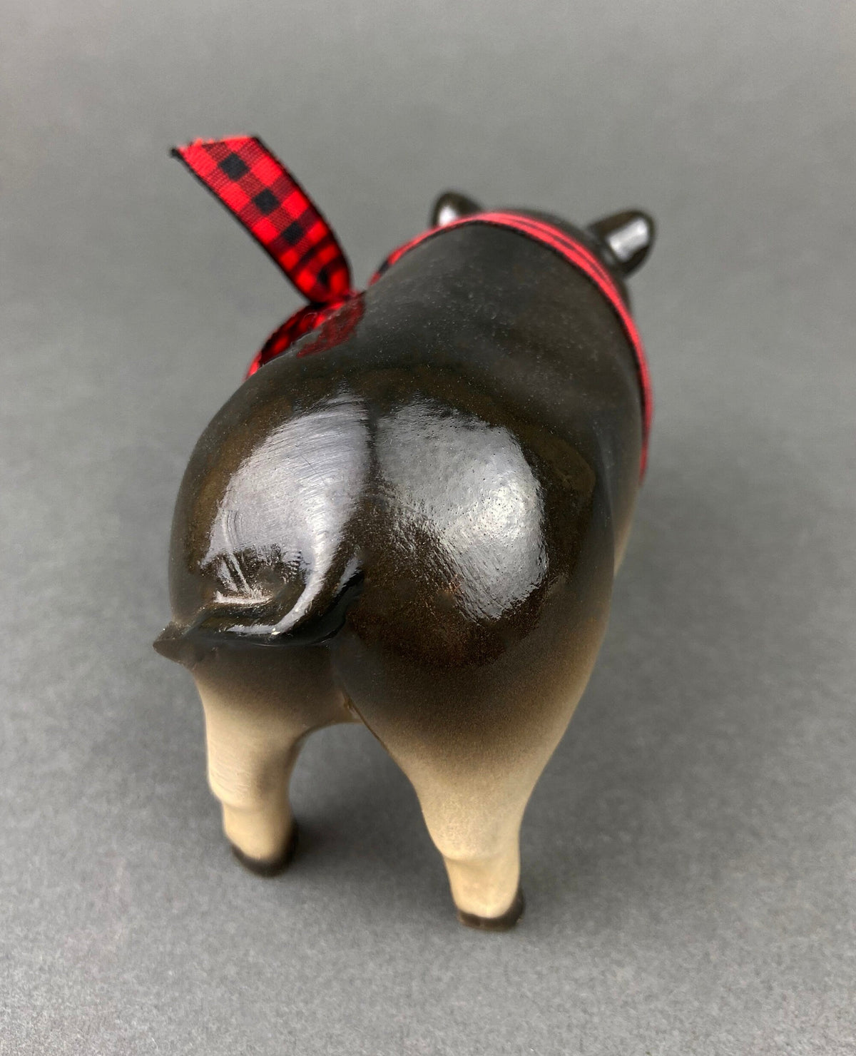 Pig Figurines Collectible Resin Pigs with Red Bows