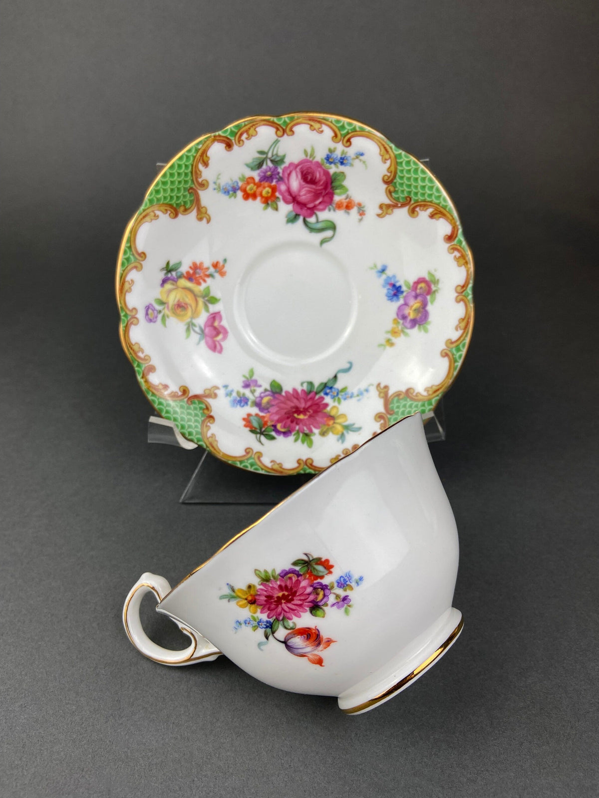 Vintage Aynsley Fine Bone China Tea Cup and Saucer - Floral England