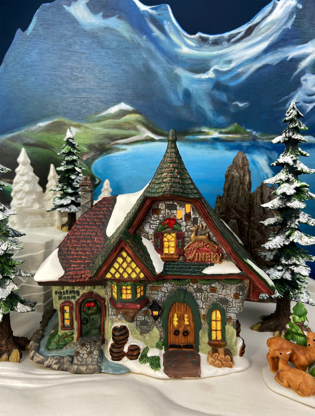 Department 56 Christmas Village Accessories. Illuminated Cottage of Bob Cratchit and Tiny Tim. Dicken's Village Series.