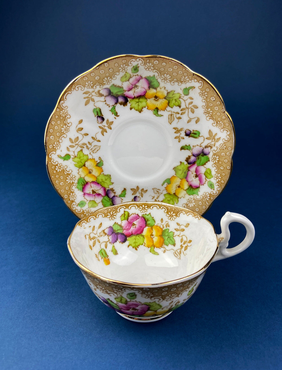 Vintage Royal Albert Tea Cup and Saucer, Flower Garland Crown China