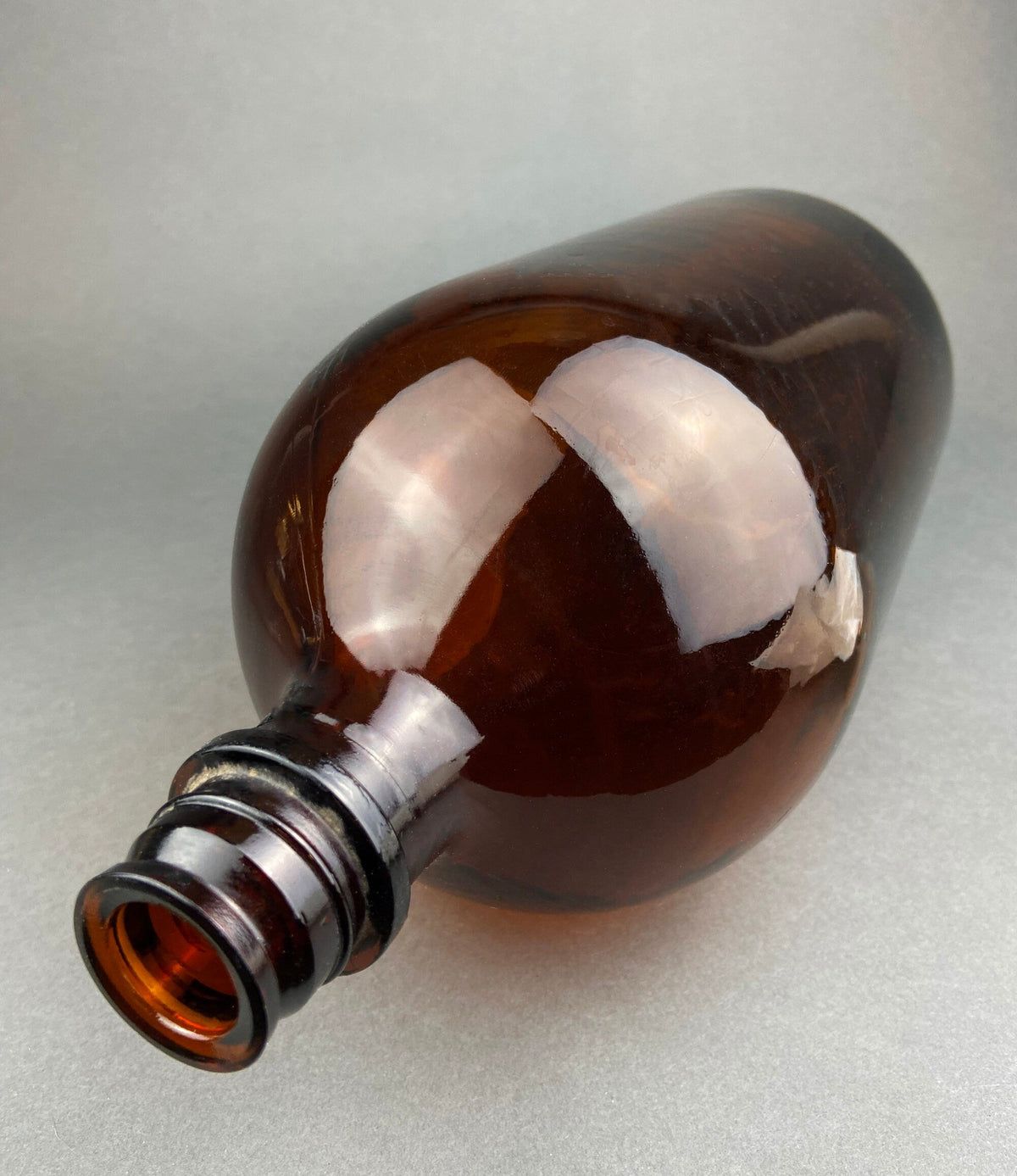 Vintage Extra Large Amber Duraglas Apothecary Bottle, Owens Alton