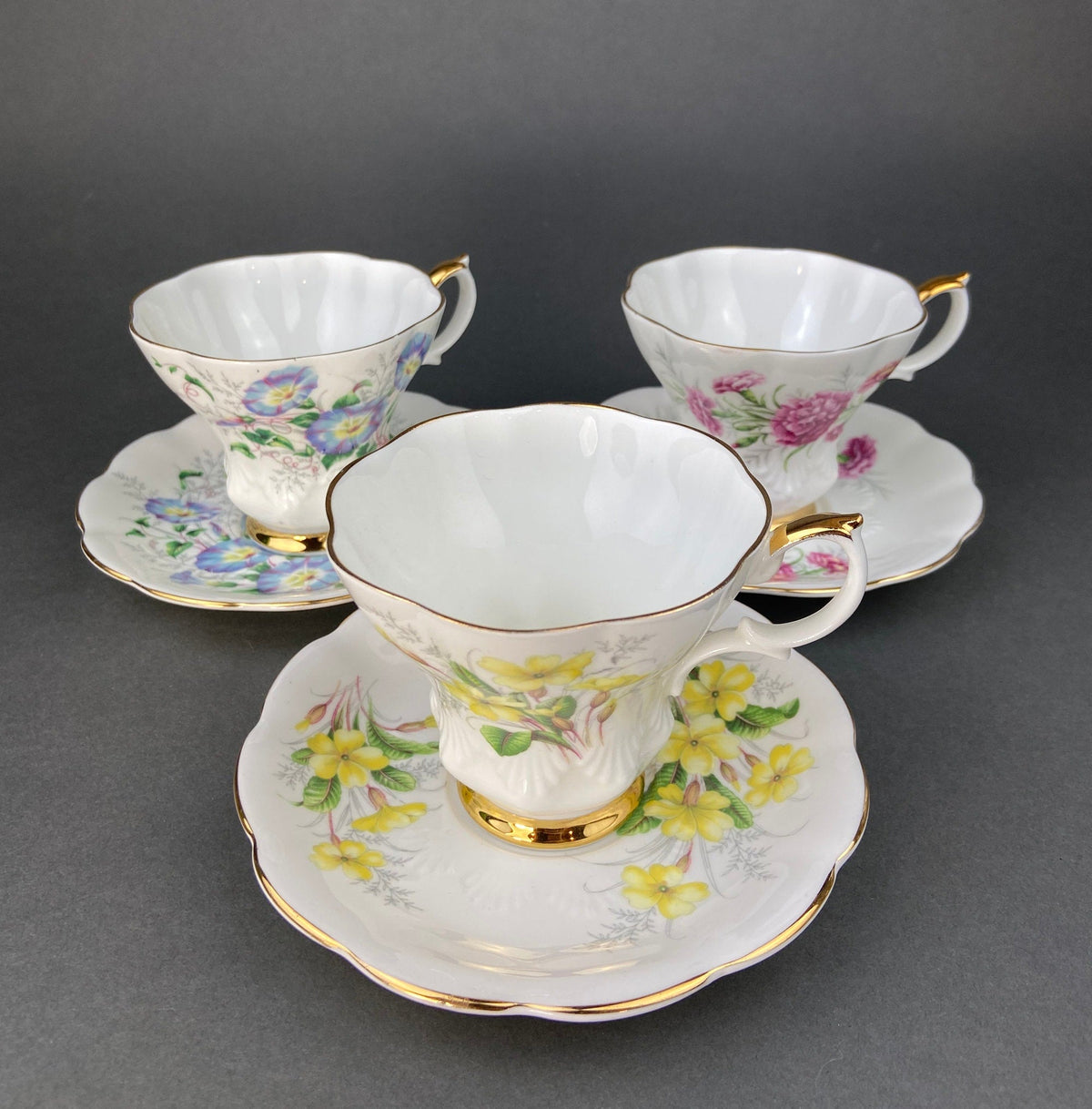 Vintage Royal Albert Tea Cup and Saucer: Bone China Morning Glory, Made in England