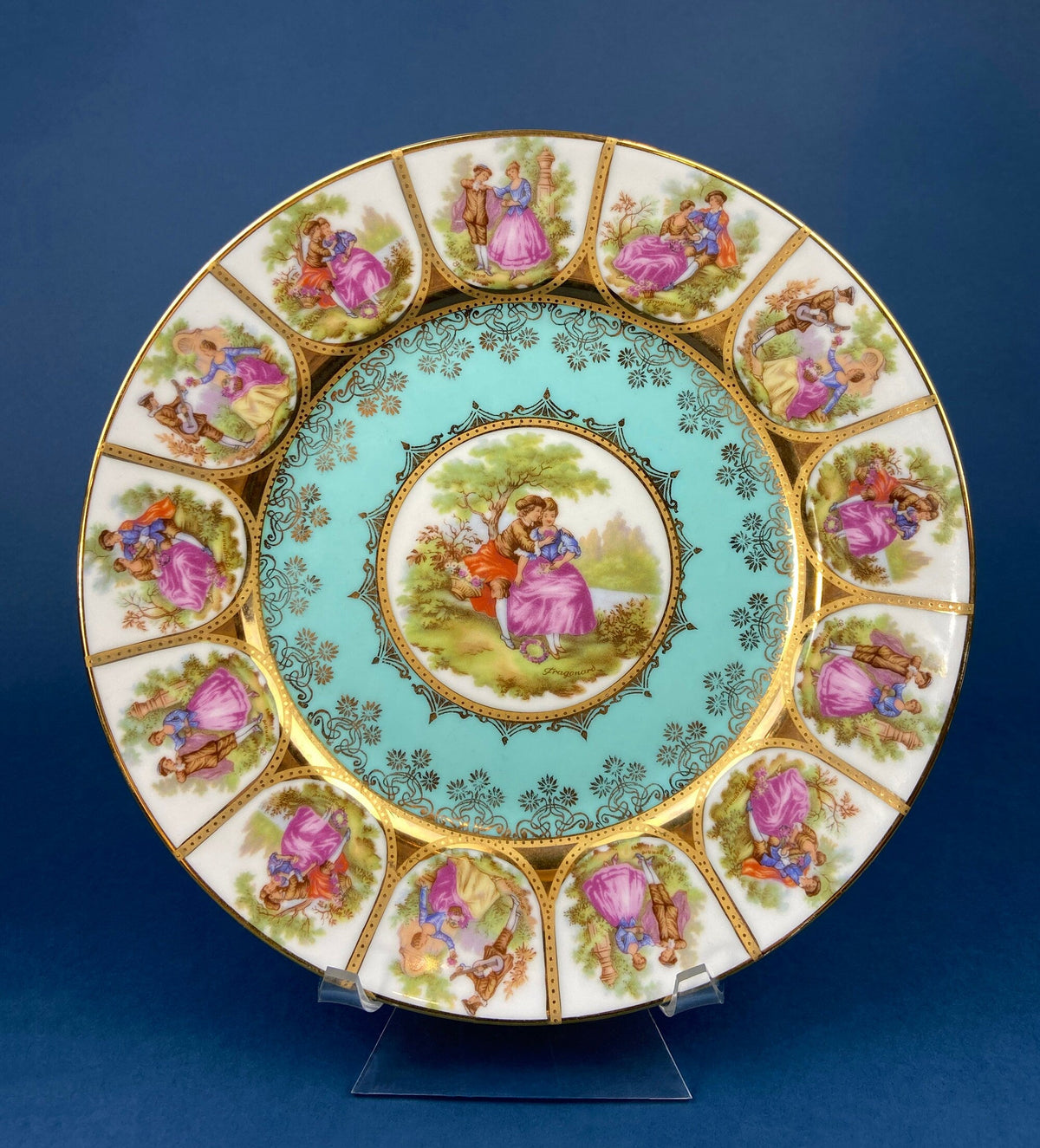 Vintage Schumann Arzberg Germany Cake Stand: Hand-Painted Tea Rose Porcelain
