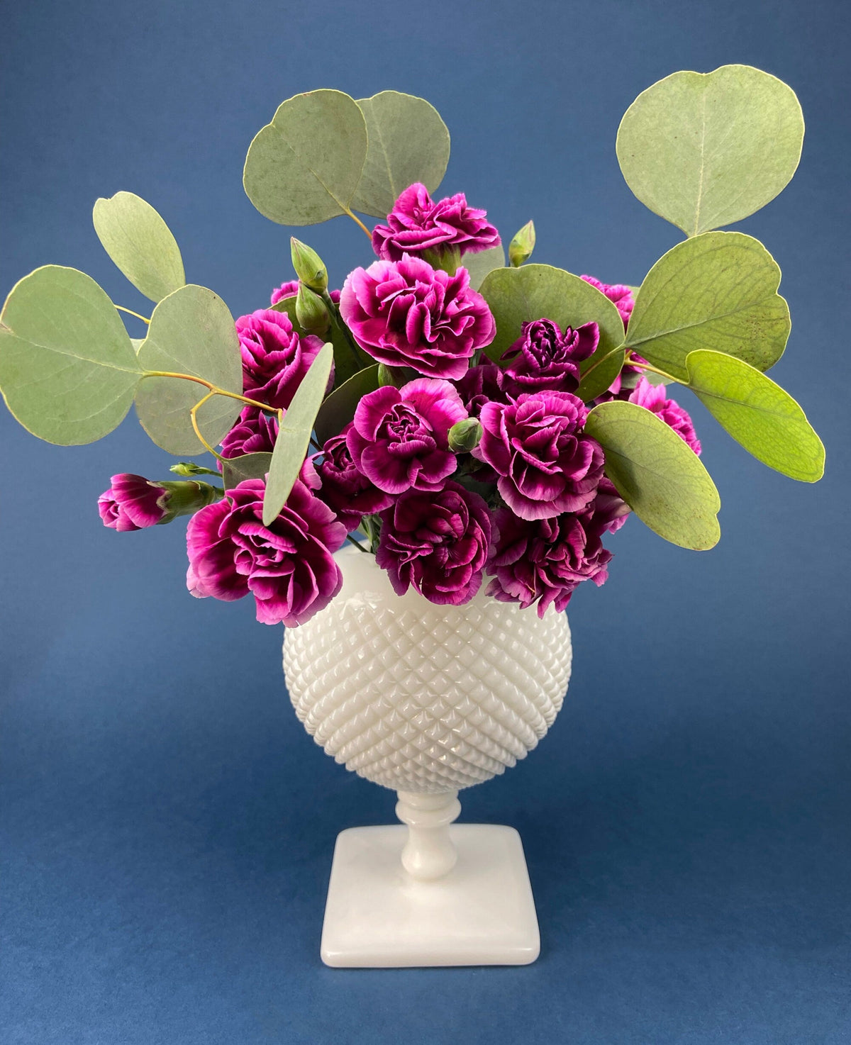 Vintage Atterbury Milk Glass Vase, Sailor Lace Rim, Ribbed Planter