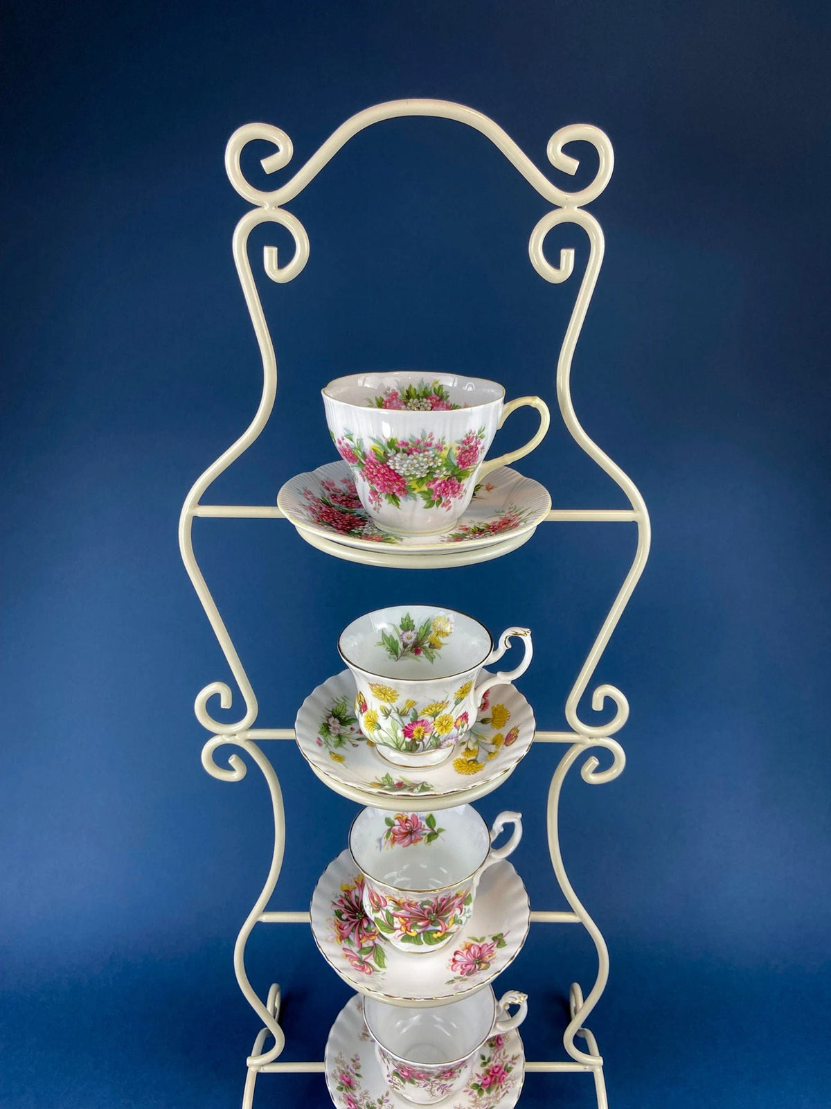 Antique Eschenbach Bavarian Porcelain Tea Trio: Gold Floral Cup, Saucer, Plate