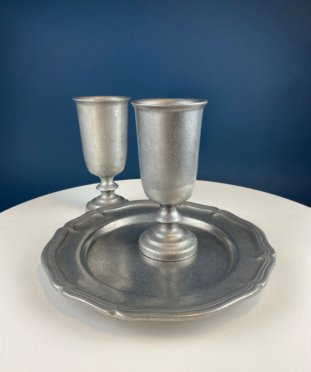 Vintage Pewter Goblet. Tavern RWP USA Barware.  Wilton Collection Wine / Water Goblet.