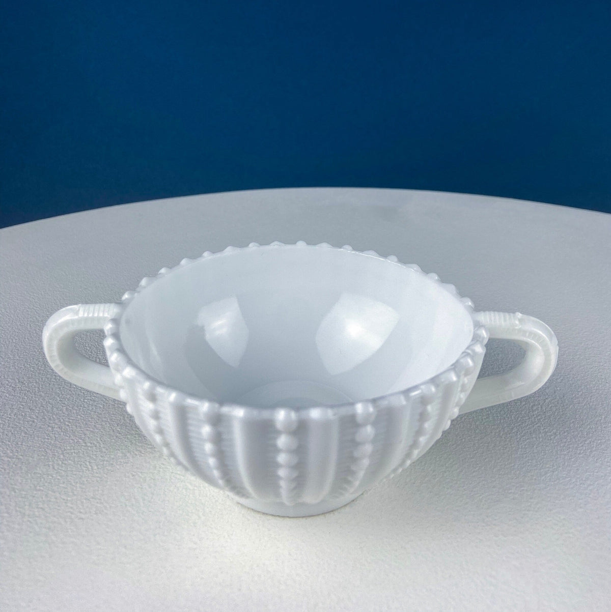 Milk Glass Sea-Urchins Creamer and Sugar. Nautical Themed White Serving Dishes/Accessories. Set of Two. Vacation, Tropical, 2nd Home.