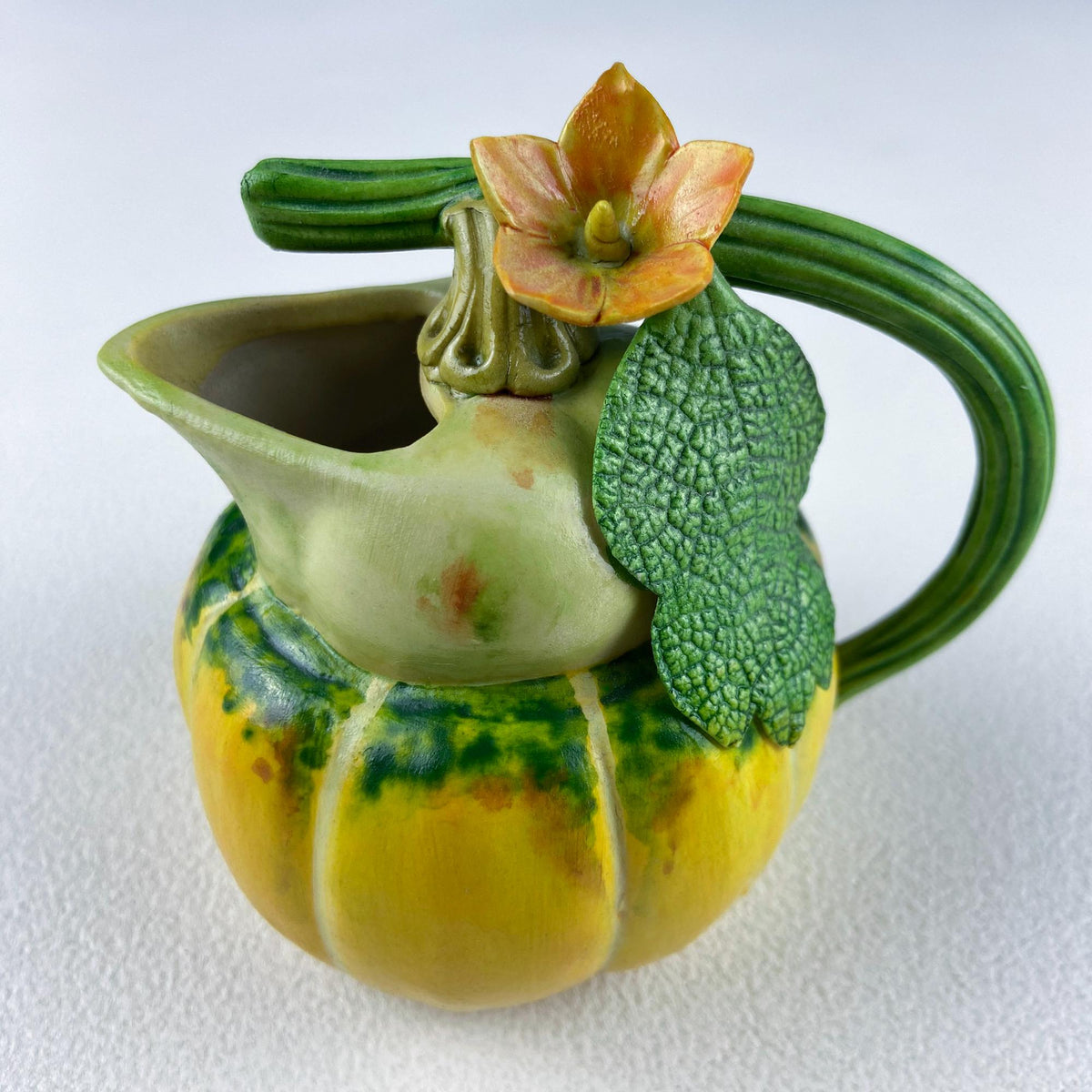 Antique Porcelain Pitcher Creamer Jug Shaped like Tomato Pumpkin. Bavaria Royal Bayreuth Porcelain. Modern Farmhouse. Dining Room Decor.