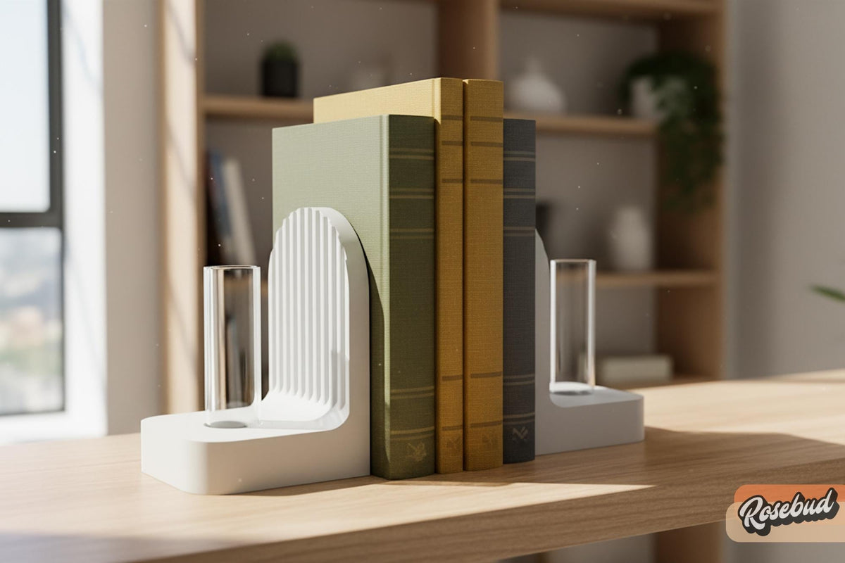 Ribbed Modern Bookend, Book Lover Gift, Bookshelf Decor, Book Club Gifts, Bookish Library Decor, Bookworm, Reading Challenge, Book Nook