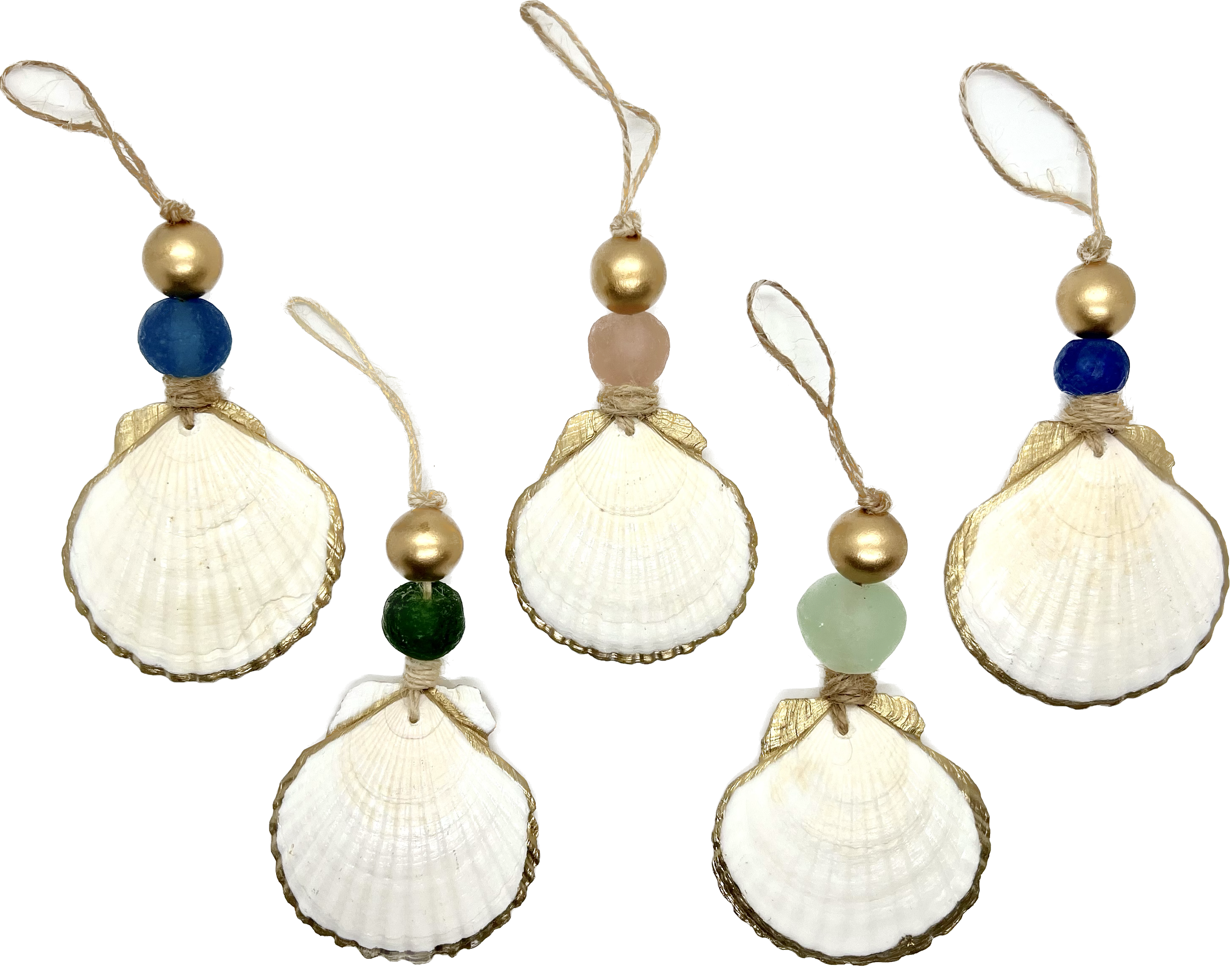 Gilded Scallop Coastal Holiday Ornament