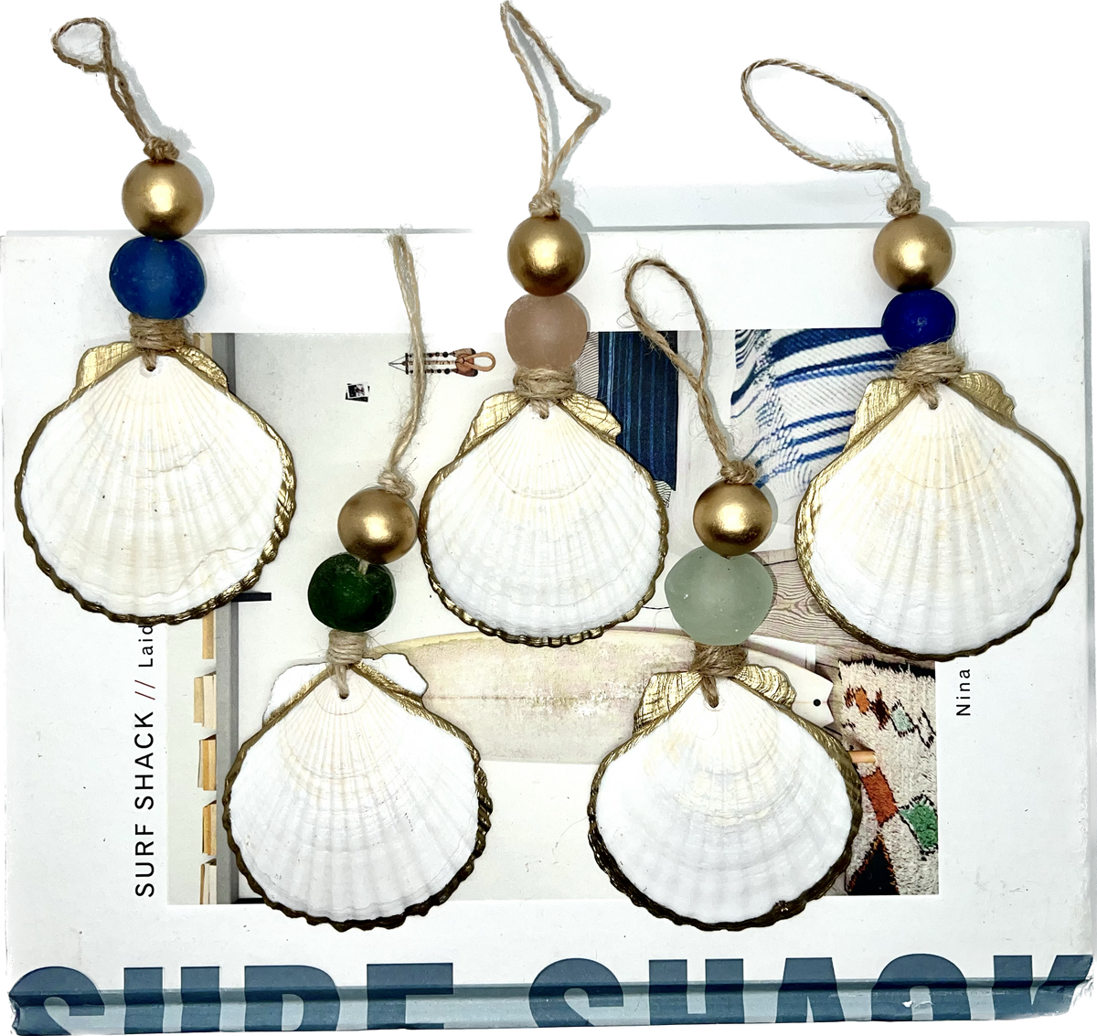 Gilded Scallop Coastal Holiday Ornament