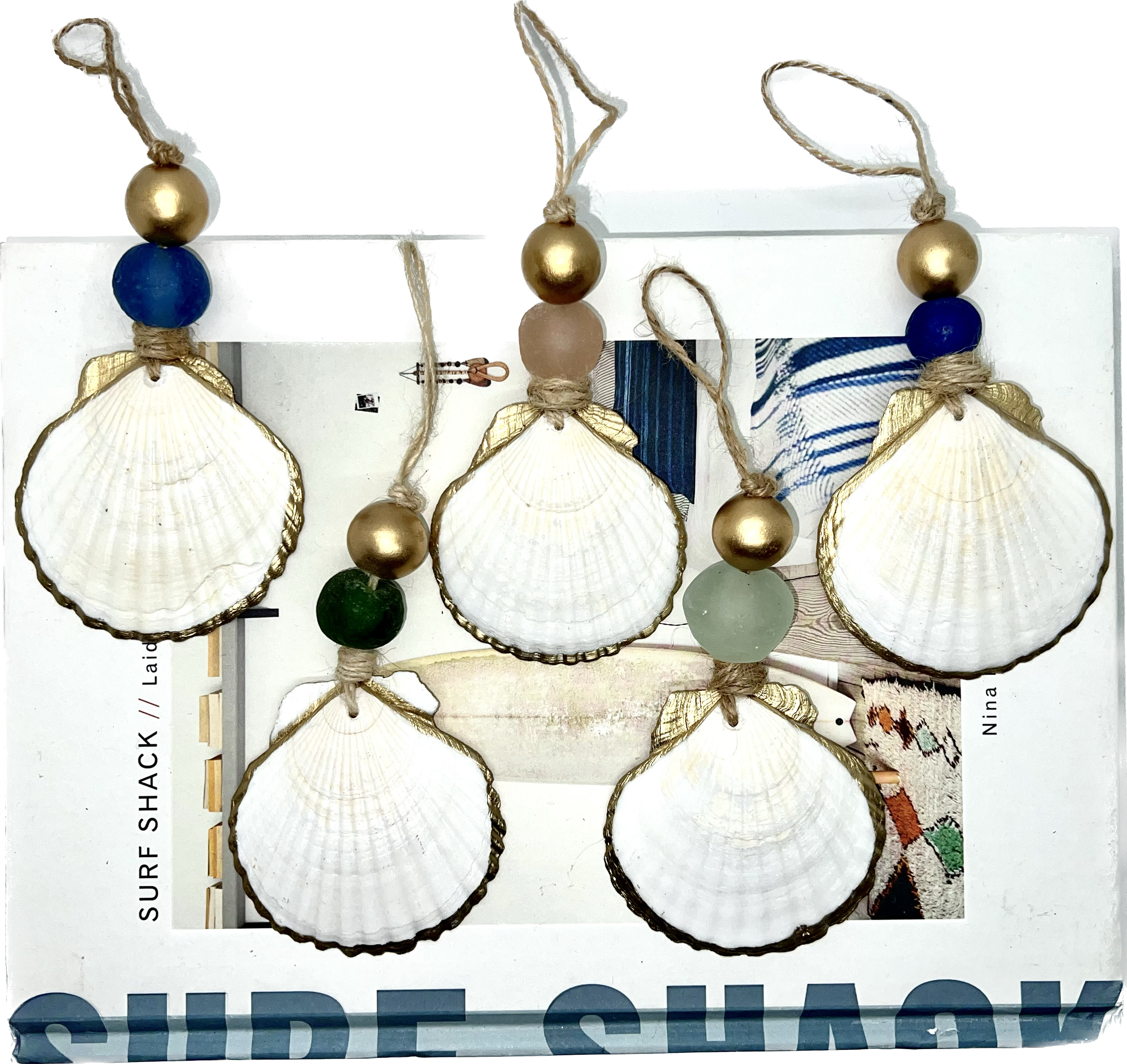 Gilded Scallop Coastal Holiday Ornament